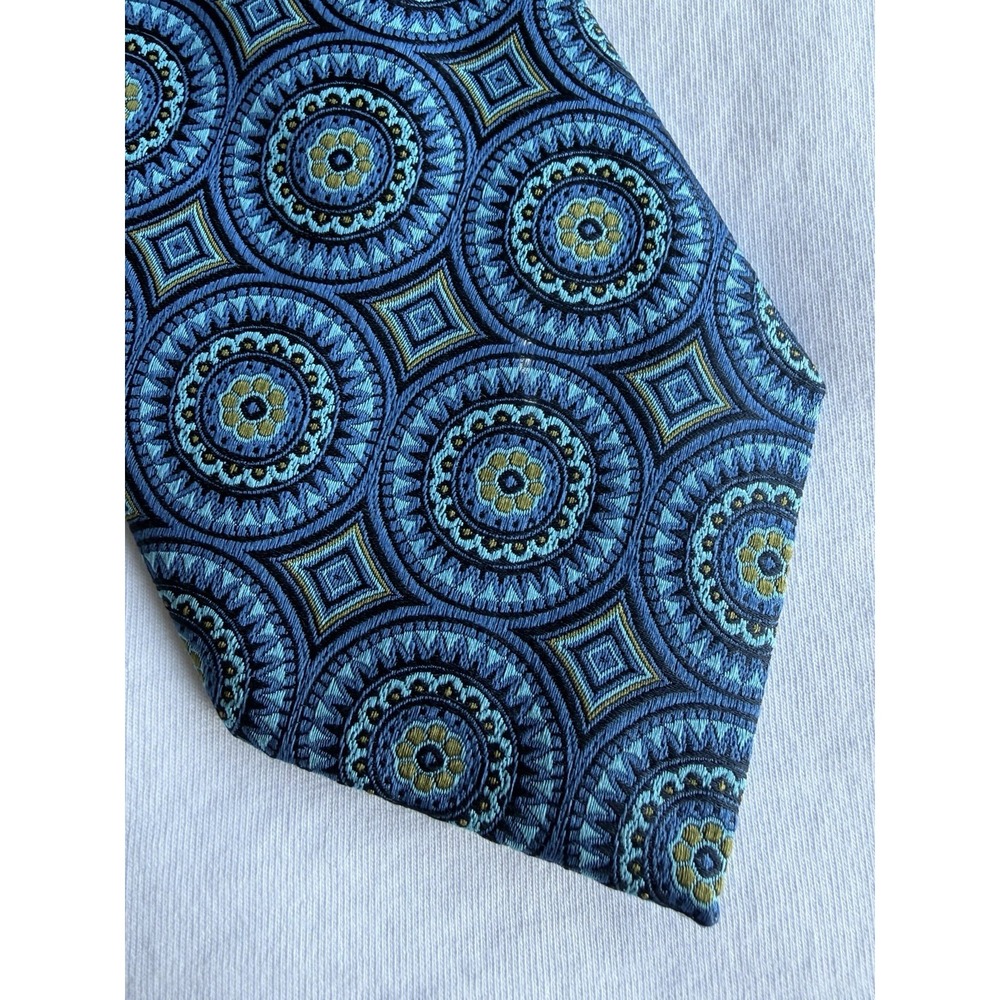 Geoffrey Beene New York	Psychedelic Floral Geometric Woven Jacquard Silk Tie 100